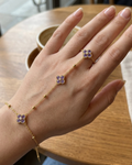 Bracelet Chaîne de Main Lou Trèfles Violet
